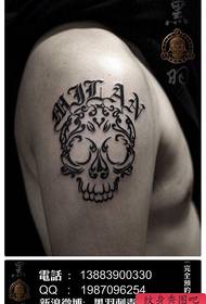male arm klasikong totem skull tattoo pattern