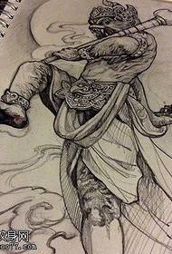 Inirerekomenda ng pinakamahusay na tattoo museum ang isang larawan ng Qitian Dasheng Sun Wukong tattoo manuskrito