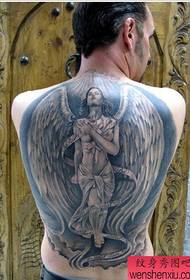 Татуировкасы періштенің үлгісі: толық арқадағы сұлулық Ангел қанаттары татуировкасы үлгісіндегі тату-сурет