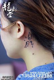 neck demon winglet tattoo pattern