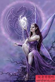 Зображення малюнка татуювання крилами ангел ельфа