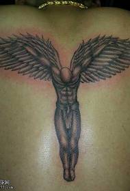 Men's Back Beautiful Guardian Angel Tattoo Pattern  151691 - a winged little angel tattoo pattern on the back