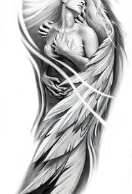 一张漂亮的天使纹身图案