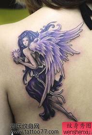 popular classic beauty back angel tattoo pattern