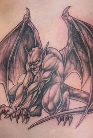 male waist side huge gargoyle tattoo picture