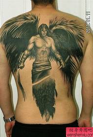 moda maschile retro super Bello modello di tatuaggio angelo schiena piena