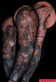 male arm beautiful flower arm angel wings tattoo pattern