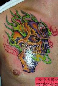 Cool Chest color skull tattoo pattern picture boutique
