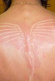 Back looming angel pigeon blood tattoo