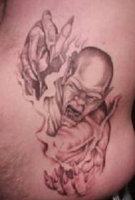 Devil μαύρο μοτίβο τατουάζ μέσης