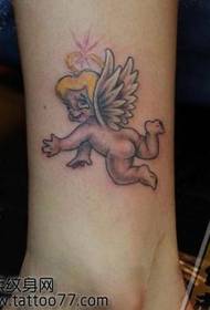 Legs Cute Little Angel Cupid Tattoo Patroon