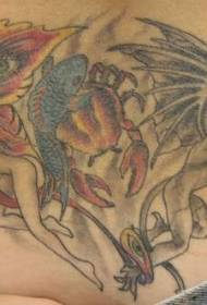 ลาย Devil and Elf Painted Tattoo 152707 - ลายสัก Elf บนดวงจันทร์