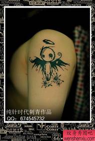 busana lengan pria populer pola tato totem malaikat