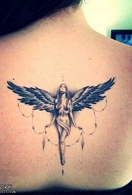 back Beautiful and beautiful little angel tattoo pattern