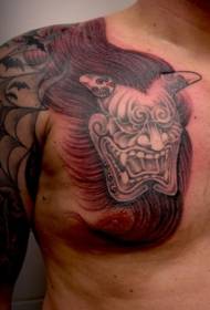 Brust Devil Mask Perséinlechkeet Tattoo Muster