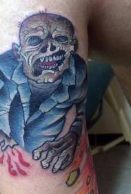 rankos spalvos monstro zombio tatuiruotės modelis