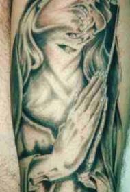 braço marrom oração zumbi freira tatuagem padrão