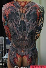 male full domineering color pattern ng skull tattoo