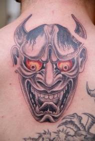 Back Red Eyed Demon Tattoo Pattern