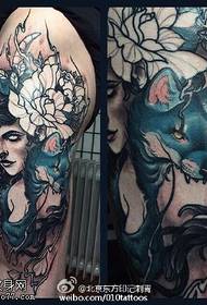 modello di tatuaggio demone volpe spalla