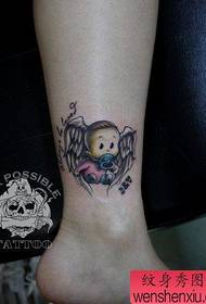 batang babae binti cute maliit na angel tattoo pattern