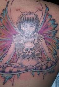 meditation in Gothic elves and skull tattoo designs