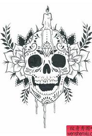 Patrún Tattoo: Skull Cool Cool dathúil Super Patrún Tattoo Candle