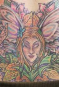 Cailíní Abdomen ELF Patrún Tattoo Flower Painted