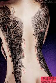 an angel wings tattoo pattern