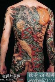 back auspicious sacred animal unicorn tattoo pattern