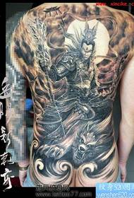 Viileä koko selkä Erlang God Yang Lan -tatuointikuva