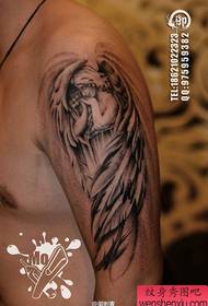 arm popular beautiful black and white angel tattoo pattern