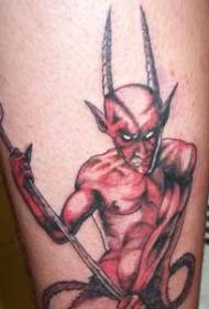 hornet rød djevel tatoveringsmønster på hodet