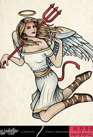 popular beautiful demon angel tattoo pattern