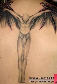 back Handsome guardian angel tattoo pattern