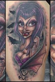 new school sexy female vampire tattoo pattern