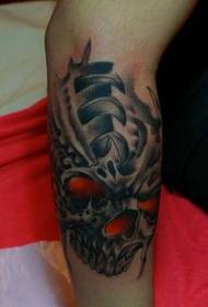 been super knappe schedel tattoo patroon 151362 - een coole tatoeage van een libel vleugels