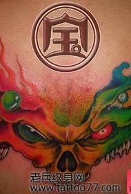 knap klassyk kleurpatroon foar skull tattoo