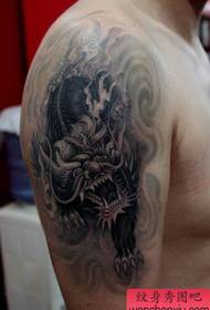arm a black gray unicorn tattoo pattern