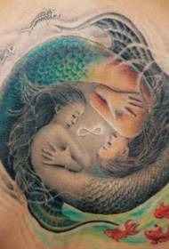 колір талії інь і ян два татуювання русалки татуювання 153143 - плечовий колір татуювання портрет русалки