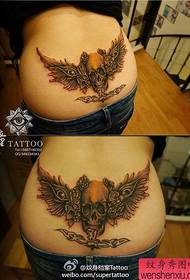 ljepota struka cool krila i lubanja uzorak tetovaža