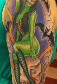 motif de tatouage zombie sexy couleur épaule