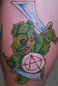 Zombie mackó tetoválás