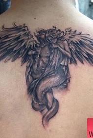 takaisin hyvännäköinen viileä enkelin siipien tatuointikuvio