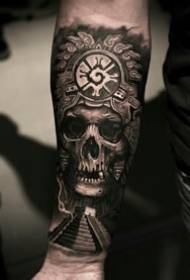 Dark skull tattoo - Endless darkness and stretches of dead gray skull tattoo works 9