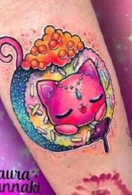 A set of colorful dreamy cute Kawaii tattoo designs