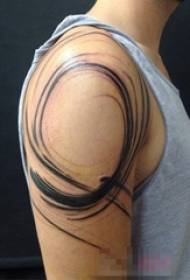 boys arm on black abstract lines geometric round creative tattoo pictures  155062 - creative black geometric lines skull and light bulb tattoo manuscript