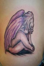 Sad Little Angel Tattoo Pattern