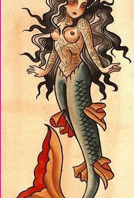 Tattoo Show Bar Recommends a Personality Mermaid Tattoo Pattern