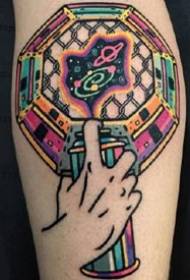 very street style set of colored arm tattoo works pictures